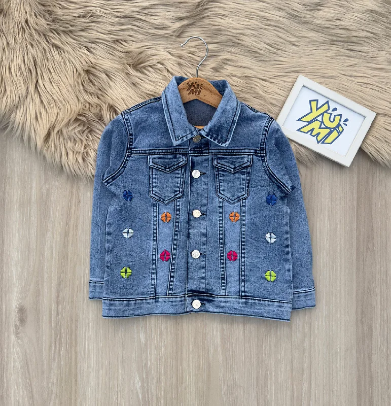 Men's Stretch Jeans with a Moisture - Wicking Lining for Active LifestylesGirls' Denim Jacket with Colorful Embroidery