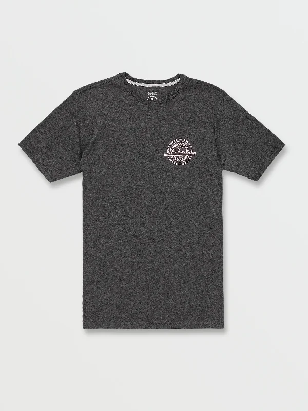 Men's Jeans with a Frayed Hem for a Casual and Effortless StyleInitial Short Sleeve Tee - Dark Black Heather