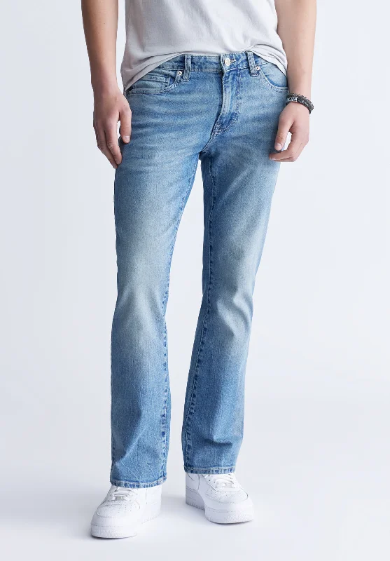 Men's Ripped Skinny Jeans in Acid Wash for an Edgy and Punk - Inspired StyleSlim Boot King Jeans, Heavily Sanded - BM22963