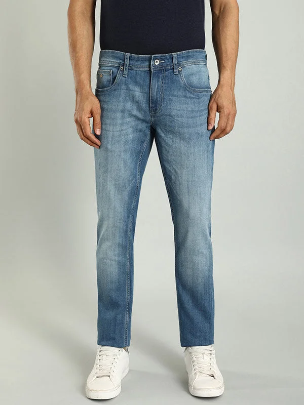 Men's High - Waisted Jeans in a Medium Wash for a Vintage - Style RevivalMen Kruger Fit Stretchable Jeans