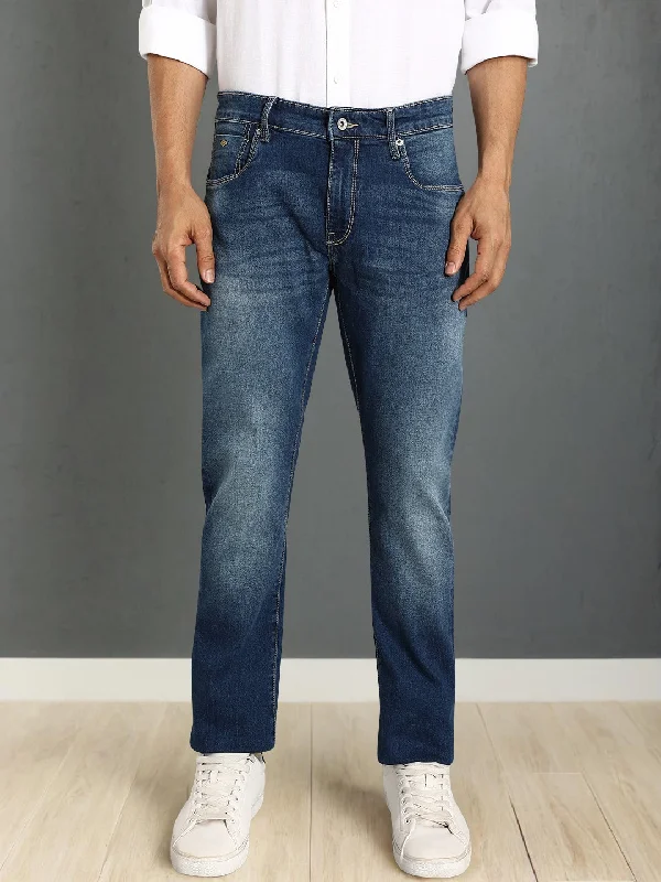 Men's Ripped Skinny Jeans in Acid Wash for an Edgy and Punk - Inspired StyleMen Trenton Fit Stretchable Jeans