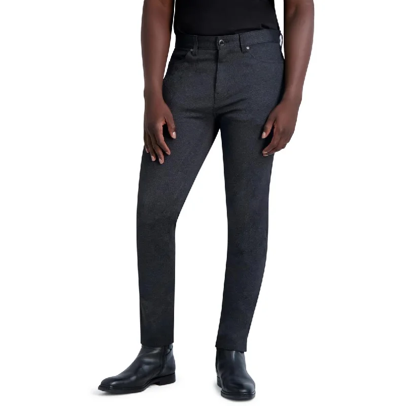 Men's Jeans with a Hidden Coin Pocket for Added ConvenienceMens Mid-Rise Heathered Straight Leg Jeans