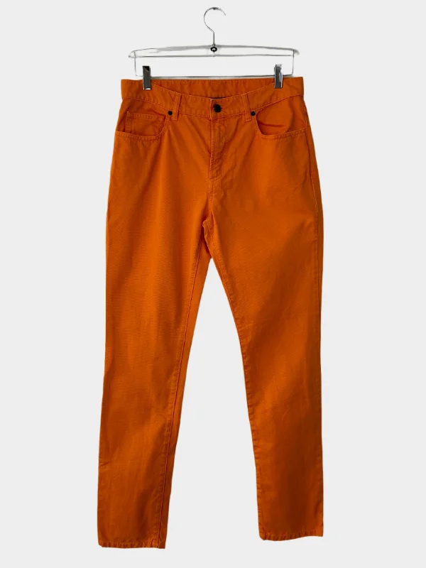 Men's Jeans with a Zip - Off Lower Leg for Convertible StyleOrange Jeans