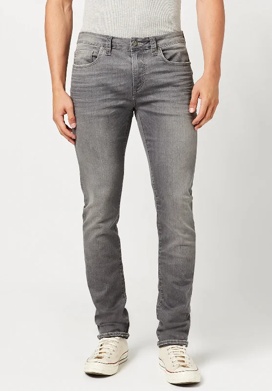 Plus Size Men's Relaxed Fit Jeans with a Tapered Leg for a Laid - Back VibeSlim Ash Men's Jeans in Grey Sanded - BM22721