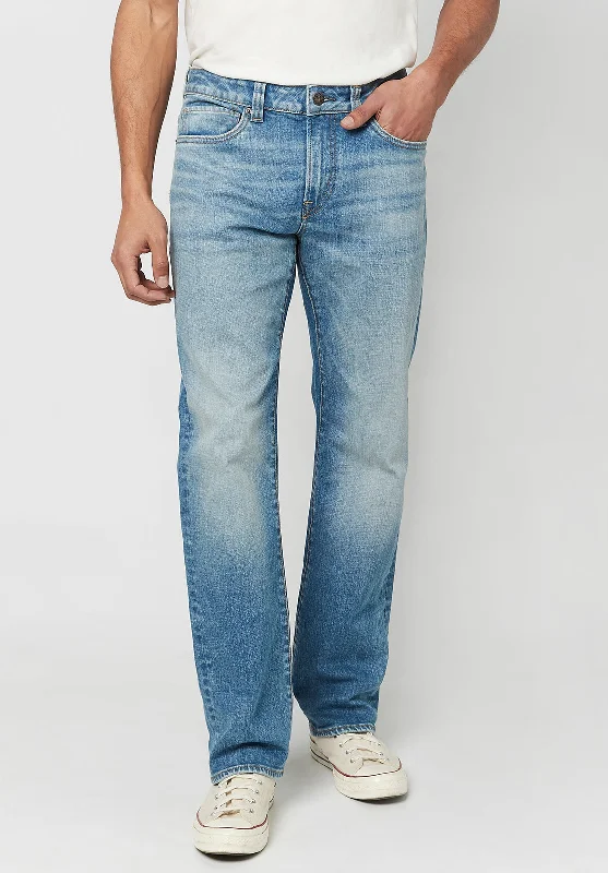 Men's Low - Rise Jeans in a Light Wash for a Casual and Youthful LookRelaxed Straight Driven Men's Jeans in Sanded Blue - BM22750