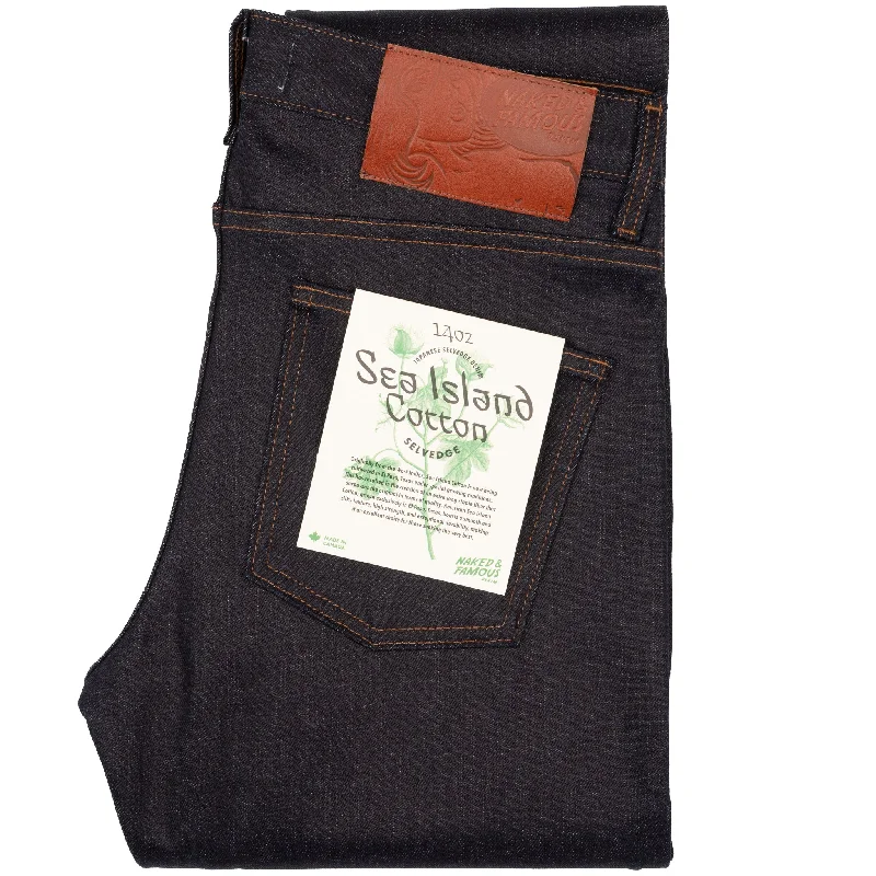 Men's Jeans with a Frayed Hem for a Casual and Effortless StyleSuper Guy - Sea Island Cotton Selvedge