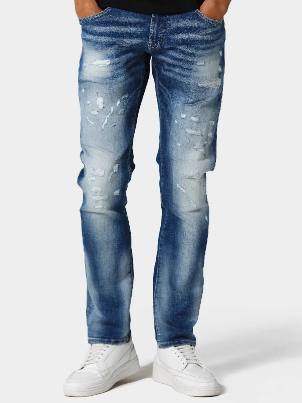 Men's High - Waisted Jeans in a Medium Wash for a Vintage - Style RevivalDino TODD 978 Slim Fit Jeans