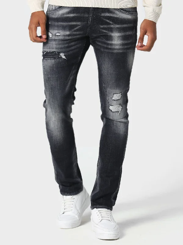 Men's Jeans with a Frayed Hem for a Casual and Effortless StyleDino TODD 985 Slim Fit Jeans