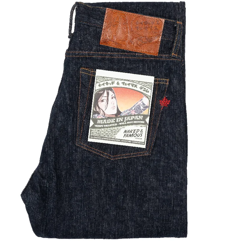 Men's Jeans with a Cargo - Inspired Knee Pocket for Extra StorageWeird Guy - MIJ12 - Aomidori Selvedge