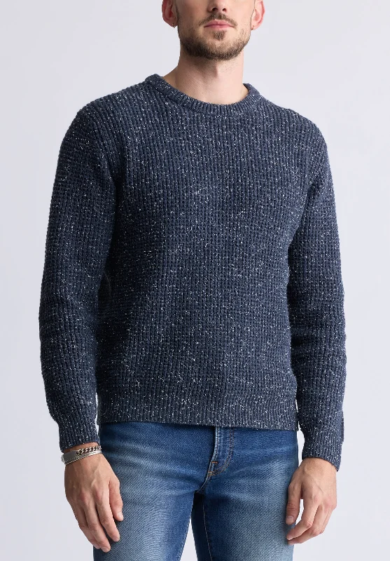 Men's Jeans with a Hidden Coin Pocket for Added ConvenienceWonder Men’s Long Sleeve Speckled Knit Sweater, Navy - BM24464