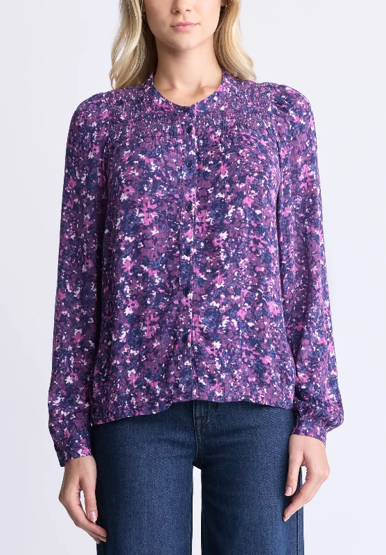 Men's Jeans with a Button - Fly for a Traditional and Classic AestheticZosia Women's Floral Print Smocked Blouse, Purple - WT0130H