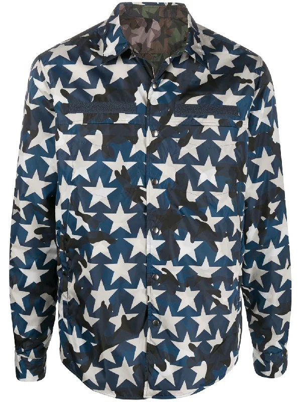 Fleece - lined men jackets for cold - weather commutingMen jackets with a media - friendly pocket for easy access to gadgetsCamouflage Star-Print Jacket