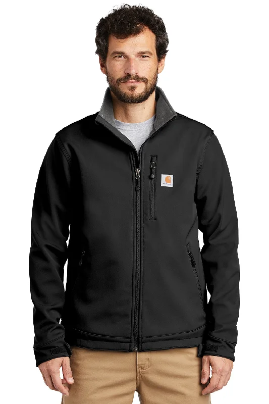 Men jackets with a media - friendly pocket for easy access to gadgetsSlim - fit leather men jackets with a distressed finish for a rugged lookCarhartt Mens Crowley Wind & Water Resistant Full Zip Jacket - Black