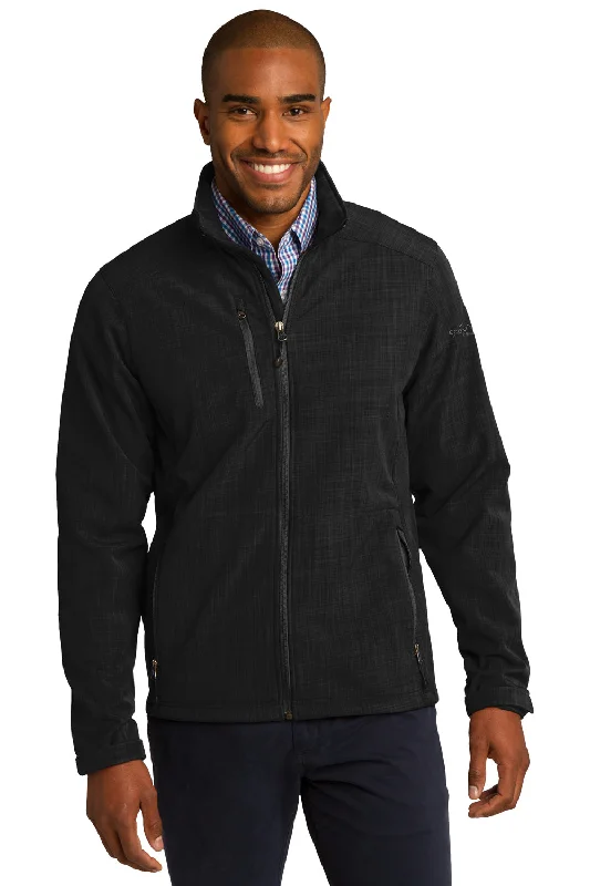 Corduroy men jackets in earthy tones for a rustic charmMen jackets with a zip - off sleeves to convert to a vestEddie Bauer Mens Shaded Crosshatch Wind & Water Resistant Full Zip Jacket - Black