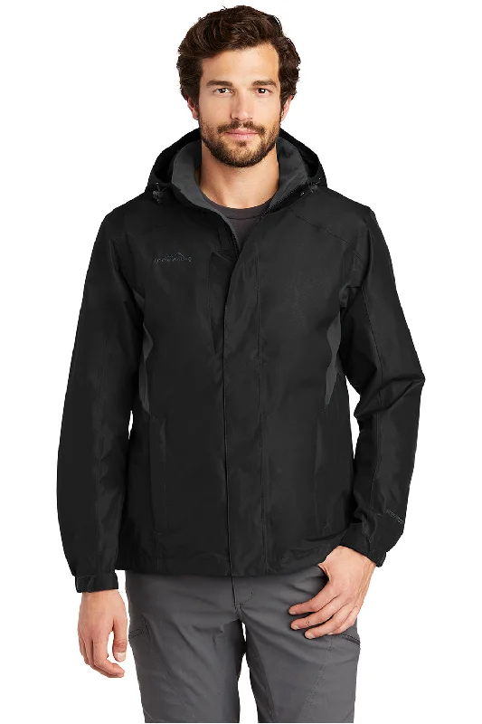 Checkered men jackets in a plaid pattern for a preppy appearanceBomber men jackets with ribbed cuffs for a classic 80s styleEddie Bauer Mens Waterproof Full Zip Hooded Jacket - Black