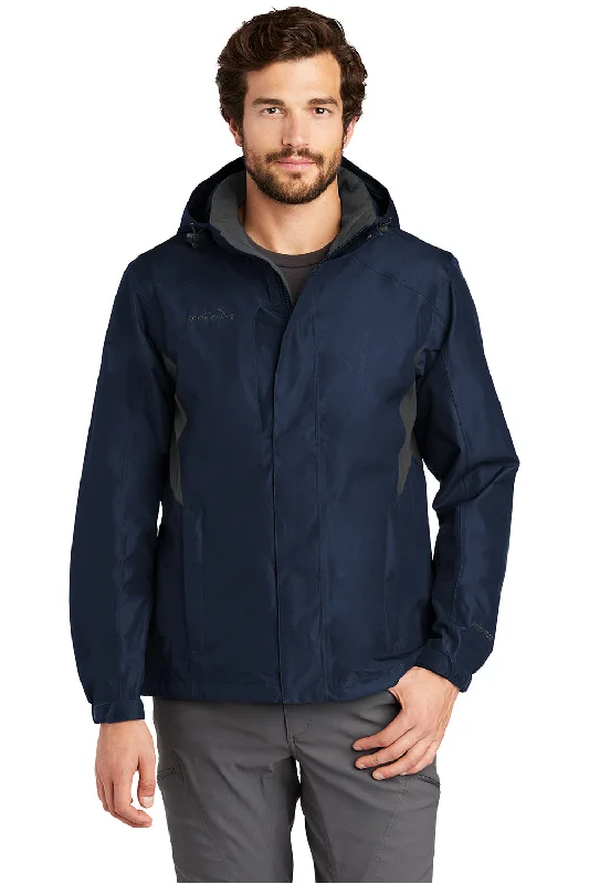 Embroidered men jackets with intricate floral designs for a unique aestheticFleece - lined men jackets for cold - weather commutingEddie Bauer Mens Waterproof Full Zip Hooded Jacket - River Navy Blue