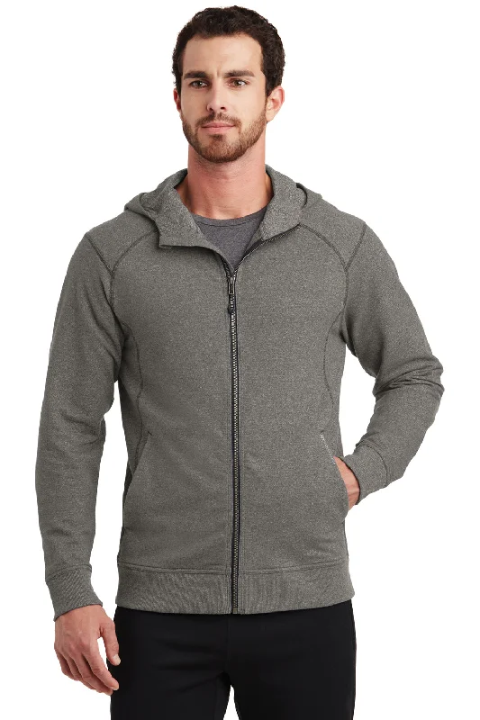 Men jackets with a built - in hood that can be stowed away when not in useStretch - fabric men jackets for unrestricted movement during workoutsOgio Mens Endurance Cadmium French Terry Full Zip Hooded Jacket - Gear Grey - Closeout