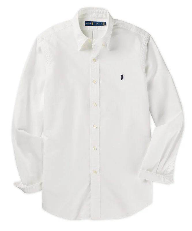 Men's high - collar polo shirts with a modern twistPolo Ralph Lauren Long Sleeve Garment Dyed Oxford Sport Shirt