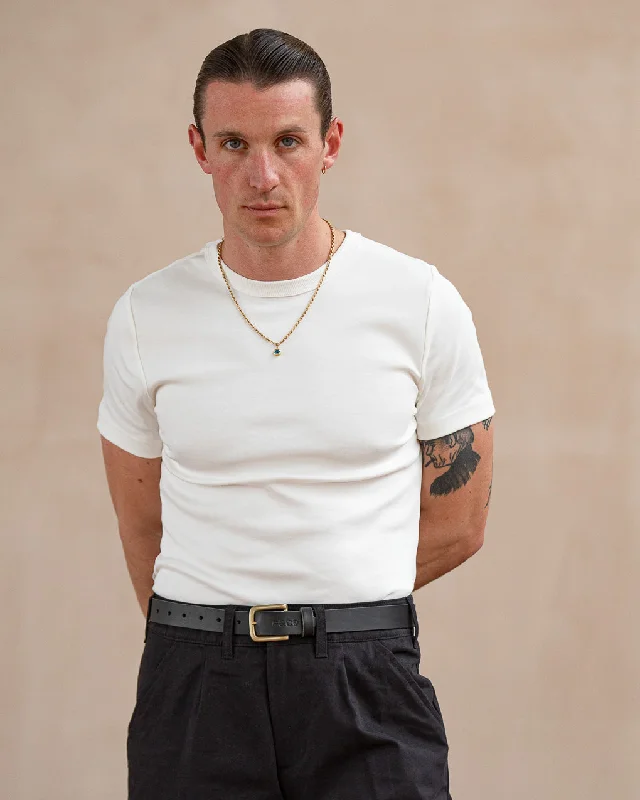 Men's polo t - shirts with a contrast collar for a preppy look50's Crafted T-Shirt - Off White