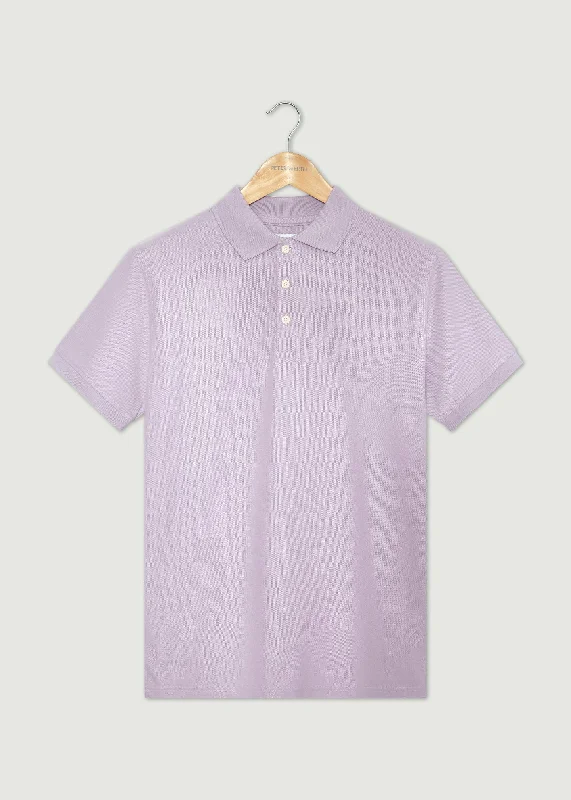 Men's formal - style silk blend polo shirts for special occasionsArran Polo Shirt - Lilac