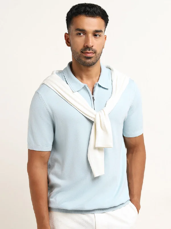 Men's budget - friendly basic polo shirts in multiple colorsAscot Light Blue Relaxed-Fit Polo T-Shirt