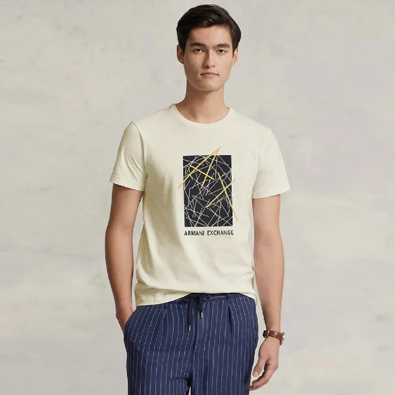 Men's vintage - inspired retro polo shirts with unique patternsAX - Men 'Off White' World Design Printed T-Shirt AX877