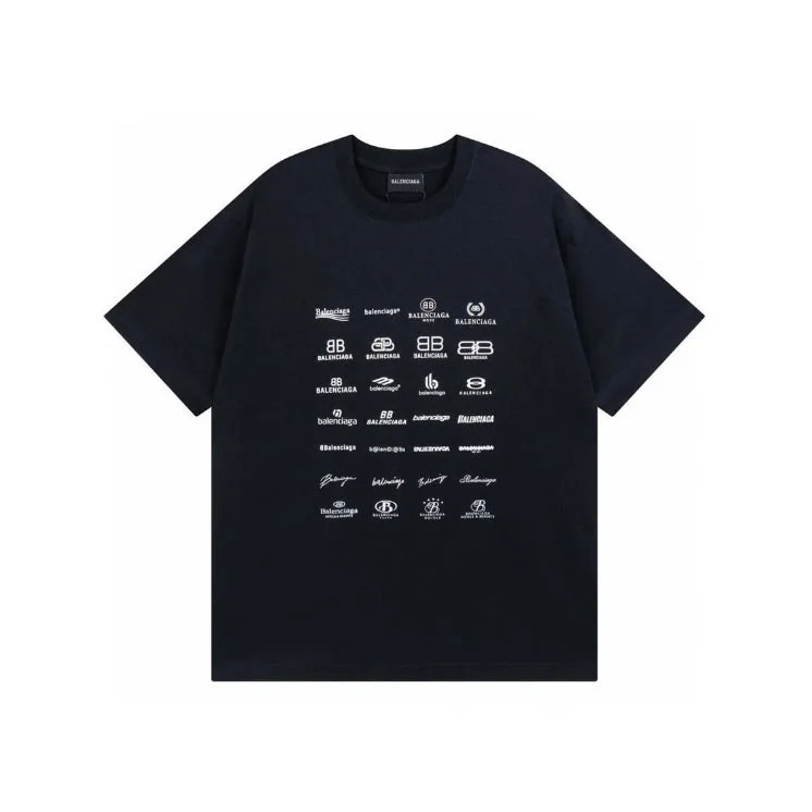 Men's budget - friendly basic polo shirts in multiple colorsBA - Men 'Black' Balenciaga Logo Collection Printed Oversized T-Shirt BA797