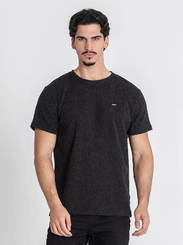 Men's eco - friendly recycled t - shirts for sustainable fashion choicesBlack Texture Tee