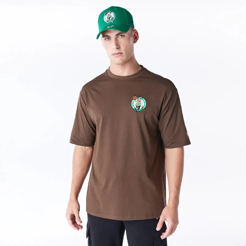 Men's thermal t - shirts with a high - neck design for cold weatherBoston Celtics League Essential Dark Brown Oversized T-Shirt