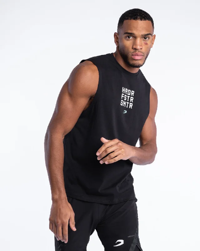 Men's antimicrobial t - shirts for odor - free freshness during travelHRDR FSTR SMTR Muscle Tank - Black