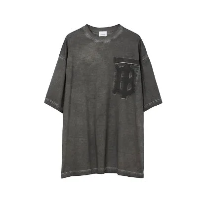 Men's stretchable athletic polo shirts for fitness workoutsBU - Men 'Dark Grey' Burberry Monogram Motif Oversized T-Shirt BU827