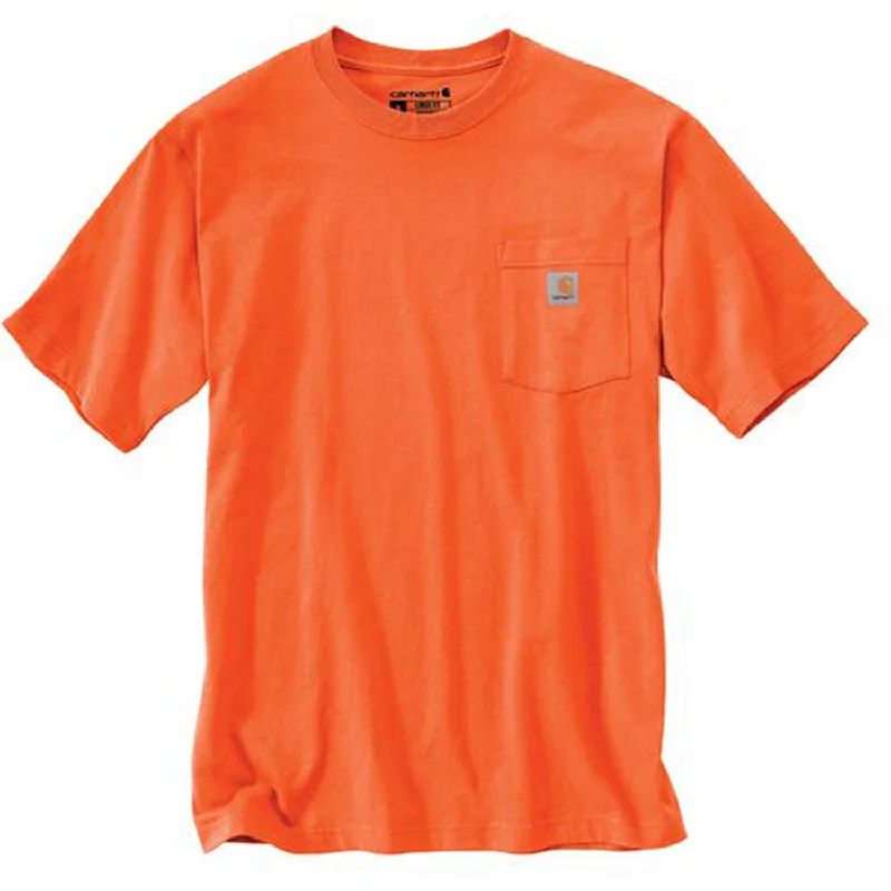 Men's ribbed t - shirts with a textured finish for added styleCarhartt Men's Short Sleeve Pocket T-Shirt_Brite Orange