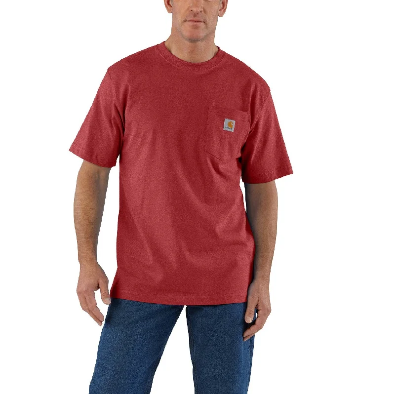 Men's lightweight performance t - shirts for running marathonsCarhartt Men's Short Sleeve Pocket T-Shirt_Crabapple Heather