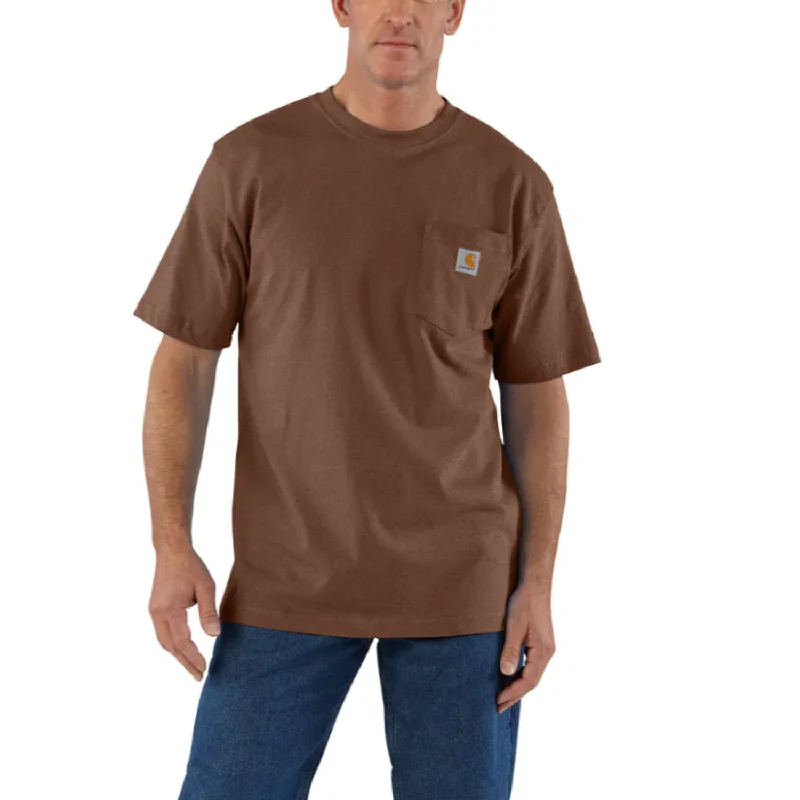 Men's polo t - shirts with a contrast collar for a preppy lookCarhartt Men's Short Sleeve Pocket T-Shirt_Mocha Heather