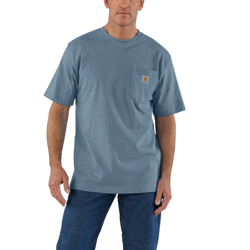 Men's organic cotton crew - neck t - shirts for everyday comfortCarhartt Men's Short Sleeve Pocket T-Shirt_Thundercloud Heather