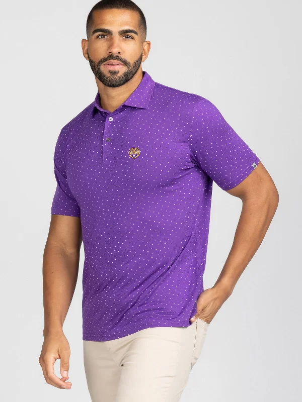 Men's breathable cotton blend polo shirts for summer outingsCloud Polo - Ace Dot - LSU