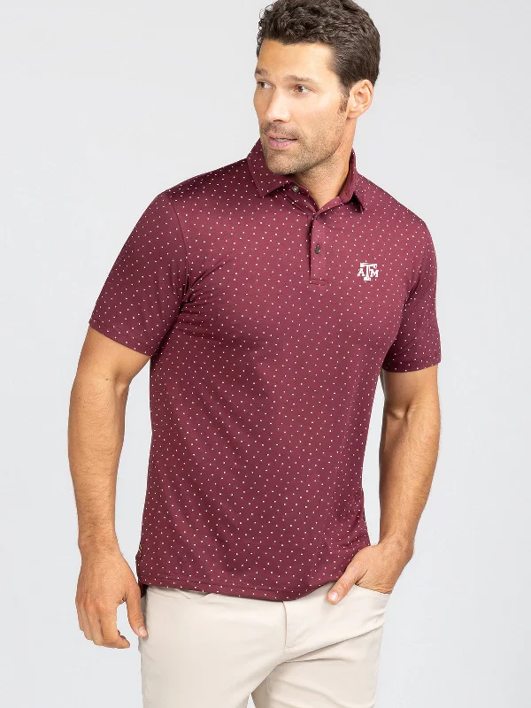 Men's lightweight performance polo shirts for tennis matchesCloud Polo - Ace Dot - Texas A&M