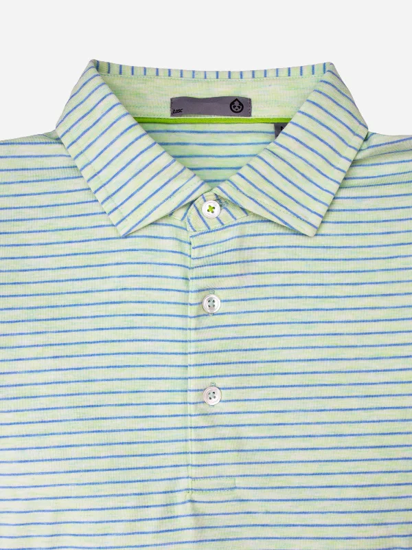 Men's ribbed cuffs and hem polo shirts for a textured lookCloud Polo - Brookline Stripe