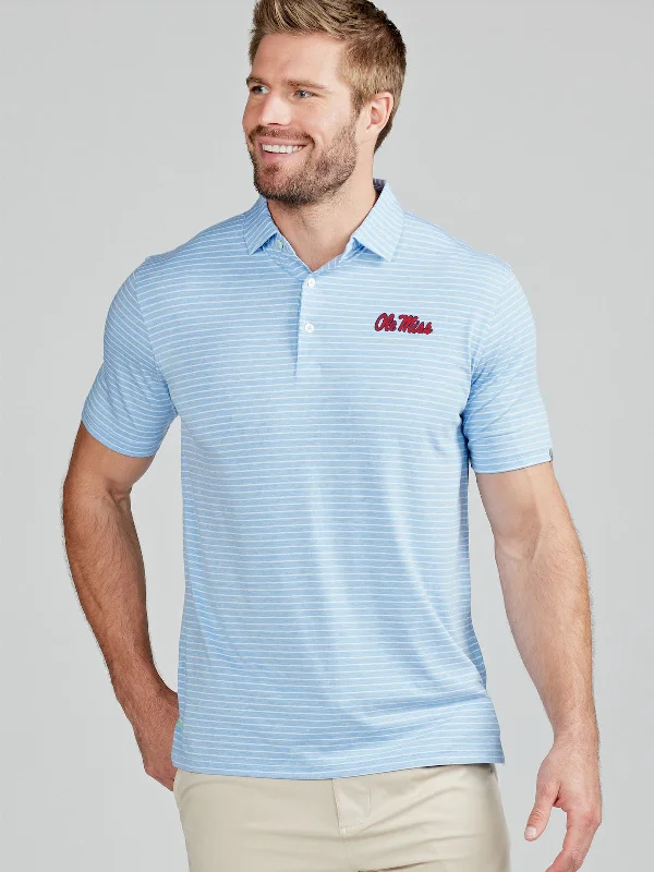 Men's vintage - inspired retro polo shirts with unique patternsCloud Polo - Brookline Stripe - Ole Miss