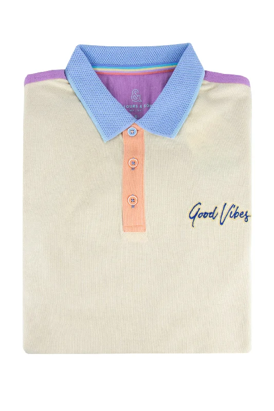 Men's antimicrobial polo shirts for odor - free daily wearColours & Sons Polo Good Vibes