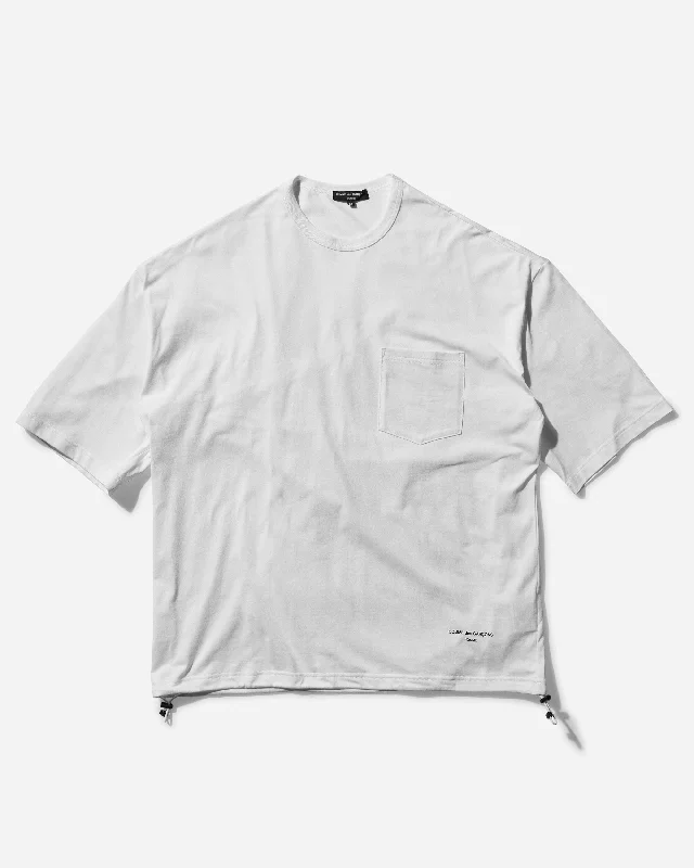 Men's eco - friendly recycled t - shirts for sustainable fashion choicesMen's Oversized Drawstring Logo T-Shirt White