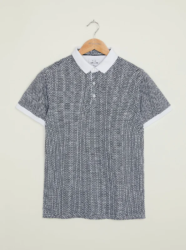 Men's vintage - inspired retro polo shirts with unique patternsDock Polo - White/Navy