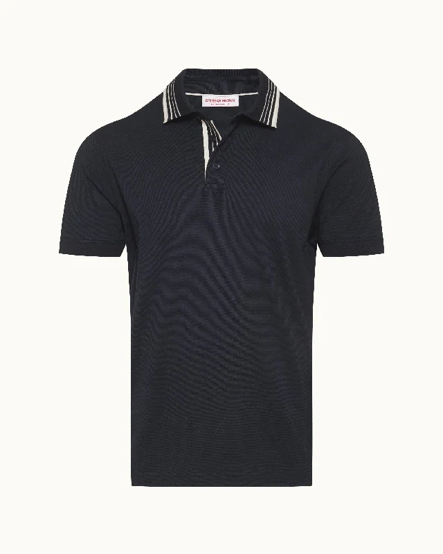 Men's luxury cashmere blend polo shirts in solid colorsDominic Stripe