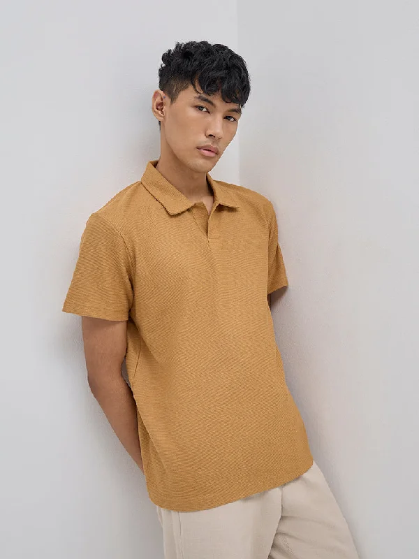 Men's antimicrobial polo shirts for odor - free daily wearETA Mustard Relaxed-Fit Cotton Polo T-Shirt