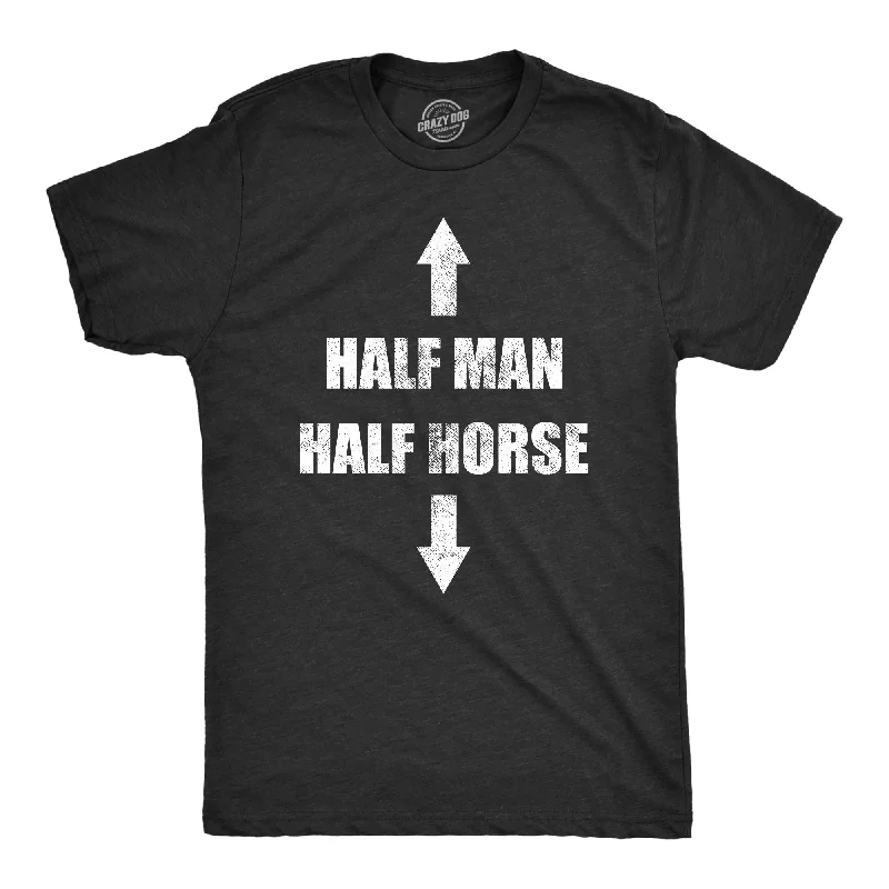 Men's long - sleeve henley t - shirts with button - down placketsHalf Man Half Horse Men's T Shirt