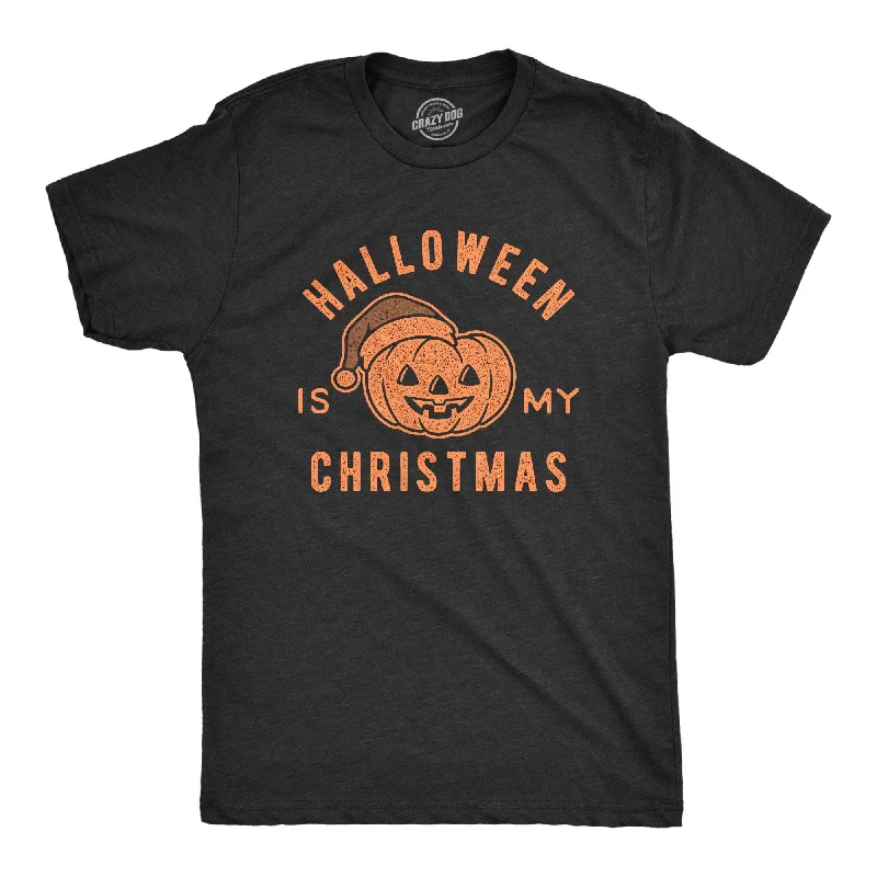 Men's distressed denim - look t - shirts with a rugged appealHalloween Is My Christmas Men's T Shirt