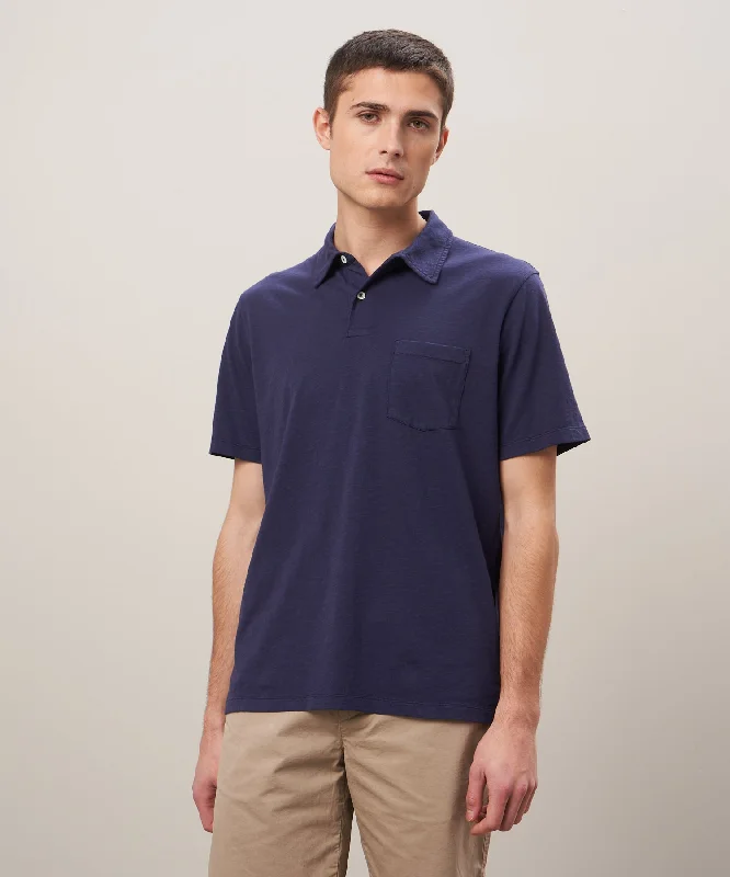 Men's budget - friendly basic polo shirts in multiple colorsHartford Navy Jersey Polo