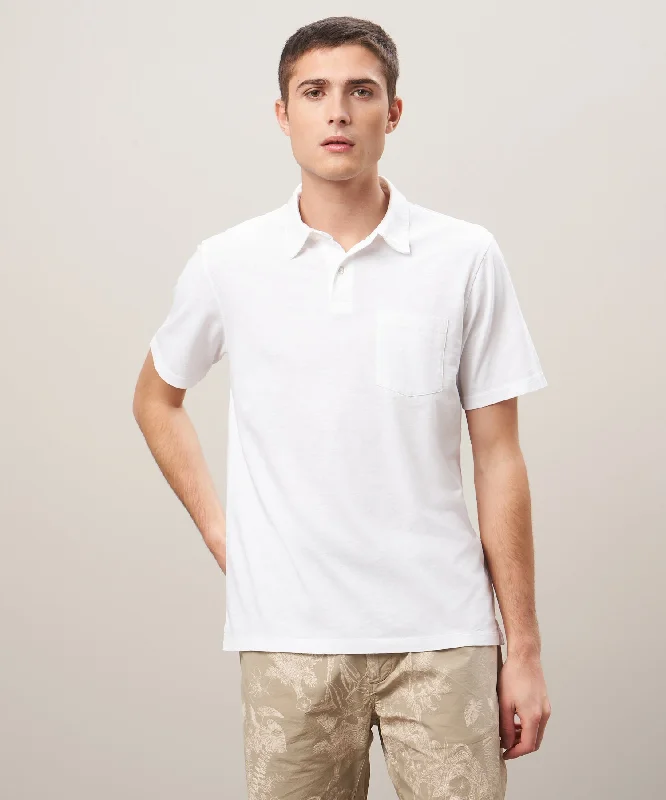 Men's high - collar polo shirts with a modern twistHartford White Jersey Polo