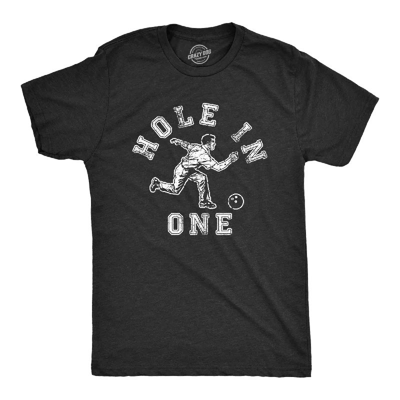 Men's polo t - shirts with a contrast collar for a preppy lookHole In One Bowling Men's T Shirt