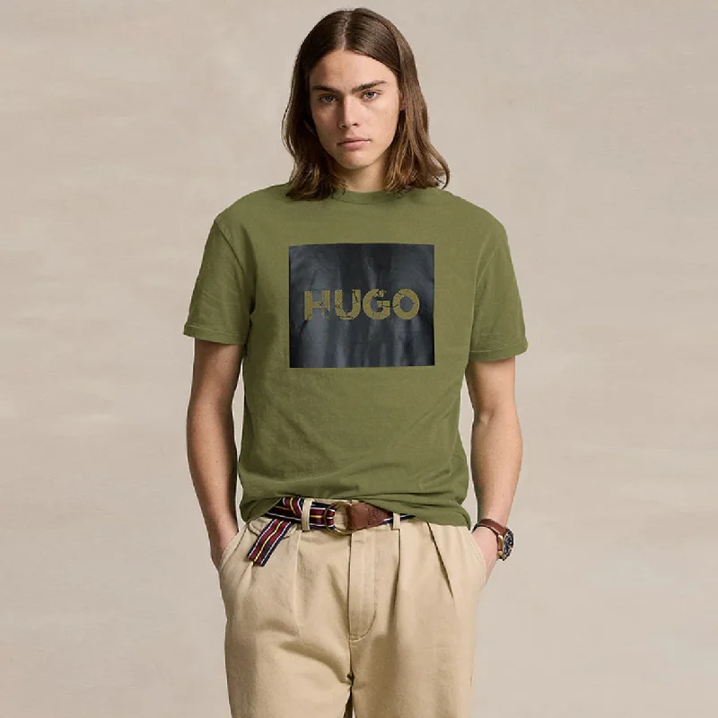 Men's budget - friendly basic polo shirts in multiple colorsHU - Men 'Green' Hugo Printed Logo T-Shirt HU864